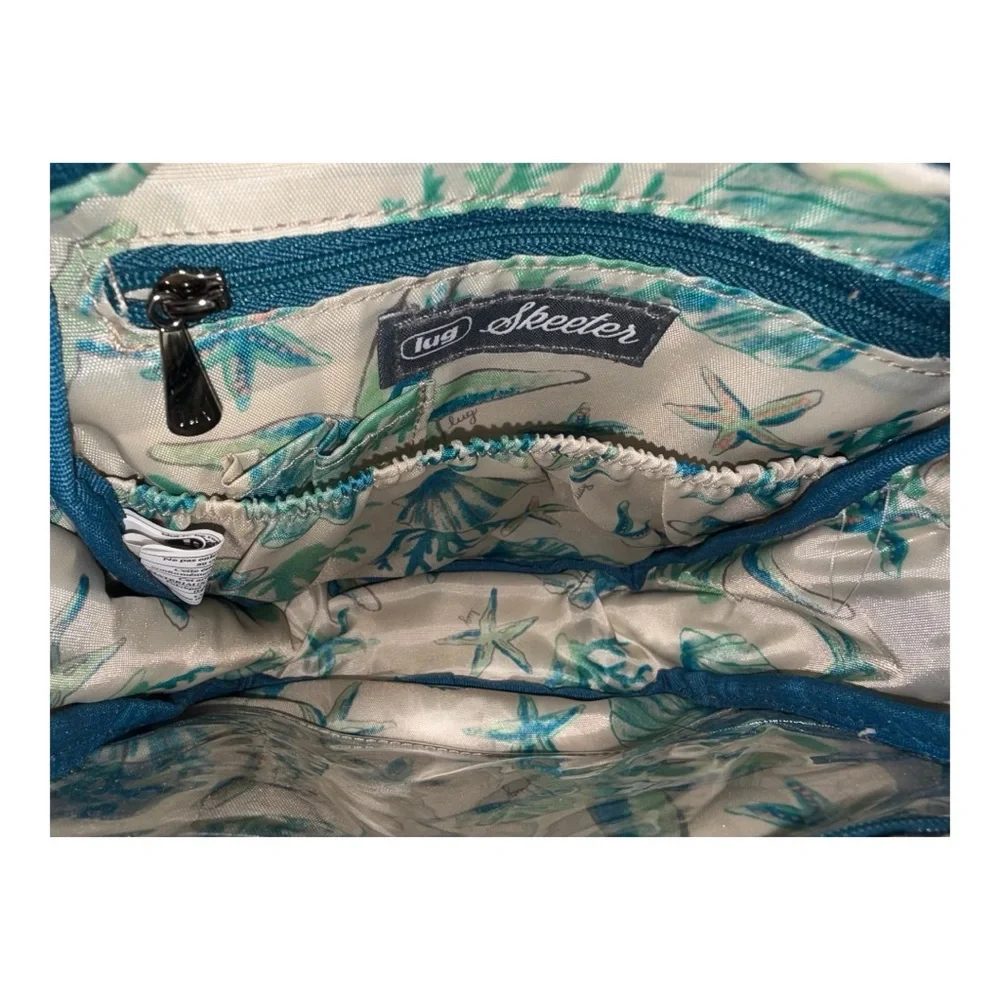 Lug RFID Ocean Blue Skeeter crossbody with charm bar and adjustable strap - Picture 6 of 7